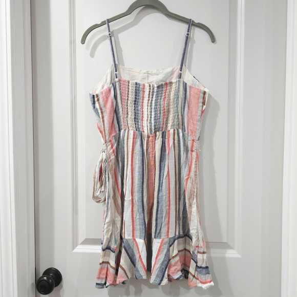 Express Mini Strappy Dress, Faux Wrap Style With Flutter Hem - Picture 9 of 15